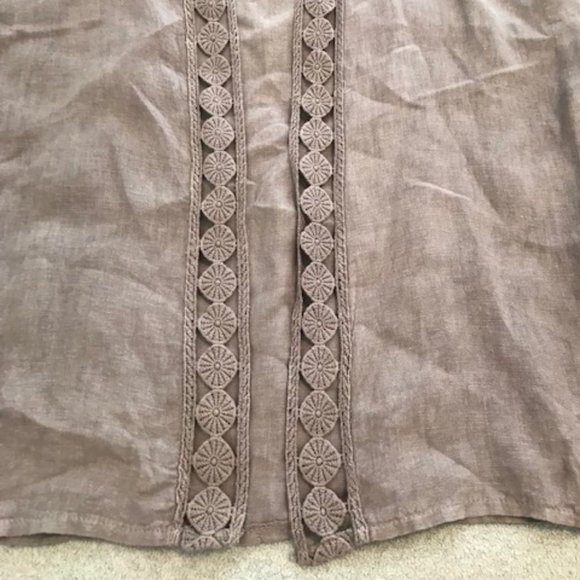 Taupe Linen Jacket Made in Italy ~ size L to XL - Picture 3 of 11